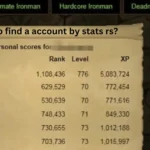 how to find a account by stats rs