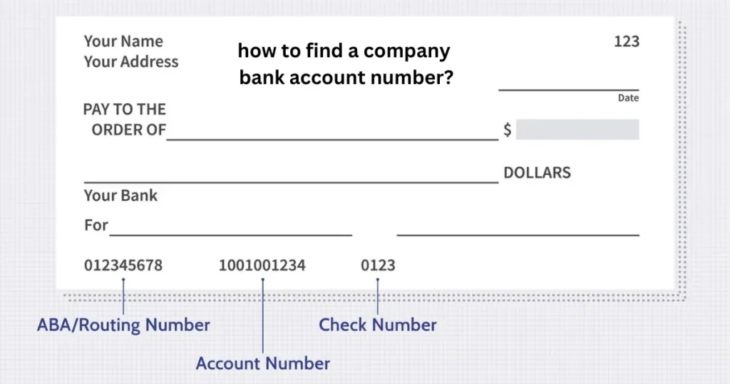 how to find a company bank account number